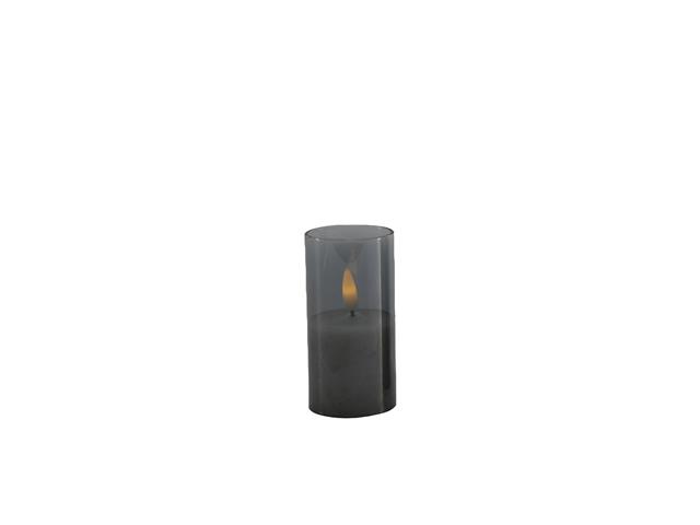 LED BLACK TINTED GLASS CANDLE (4")